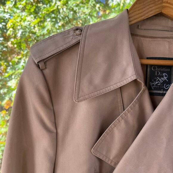 Christian Dior Men's Vintage Tan Classic Trench Coat Size 40R - Picture 6 of 12